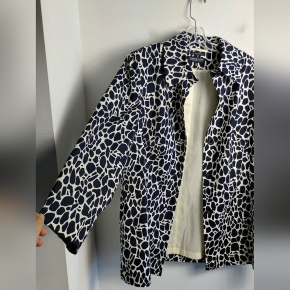 NEW Jones NY trendy jacket giraffe animal print black ivory plus size 2X cotton - Picture 7 of 11